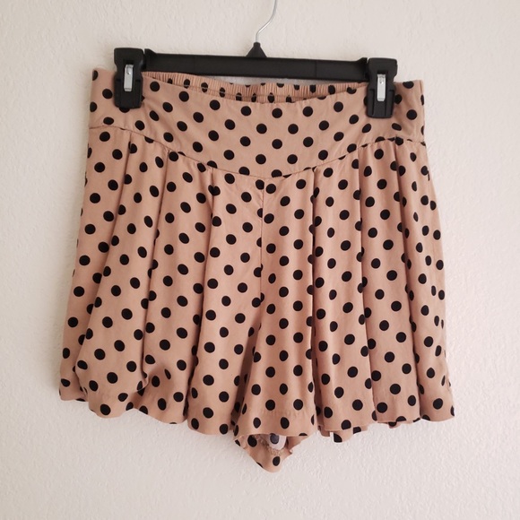 Tan Polka Dot Shorts - Picture 1 of 3